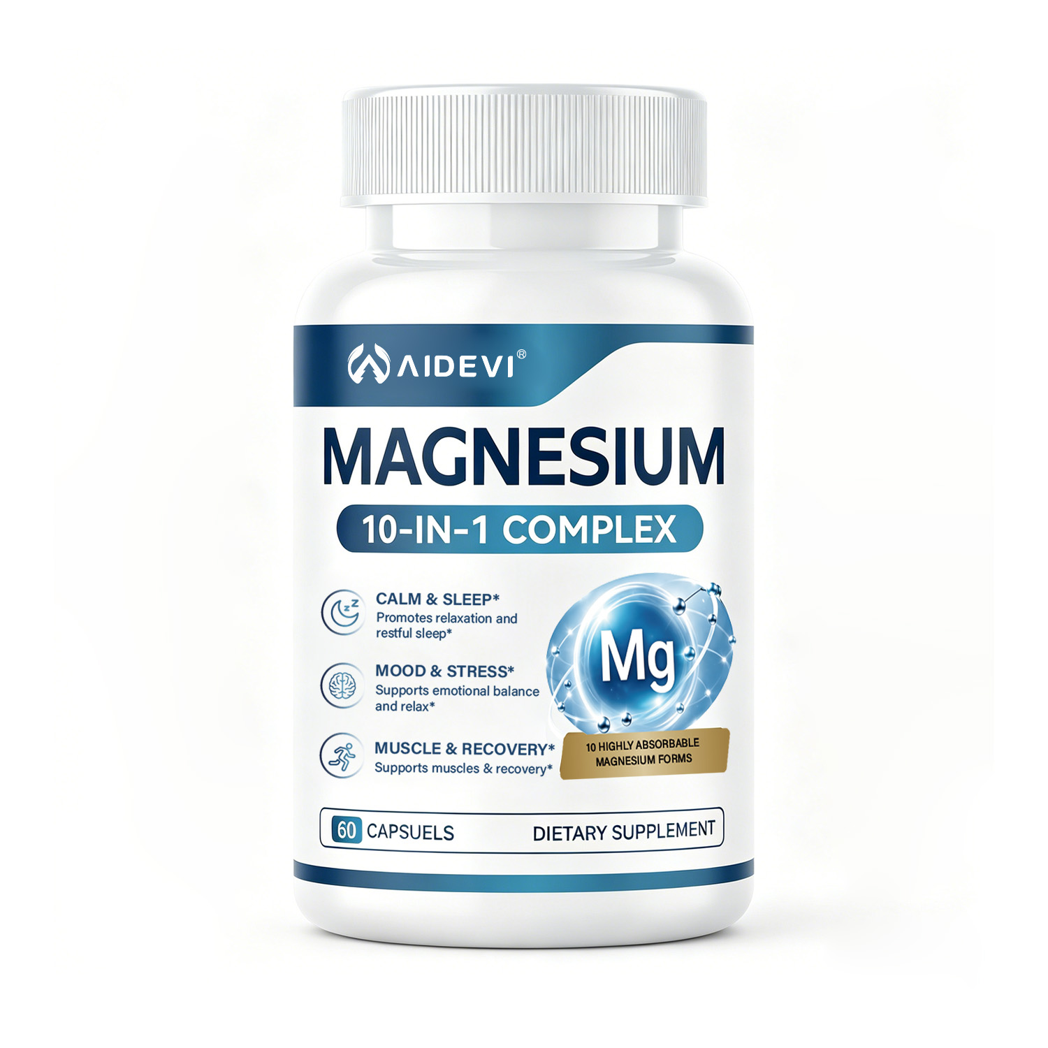 AIDEVI Magnesium 10-In-1 Complex | Sleep & Muscle Support